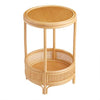 Round Rattan Side Table Rental