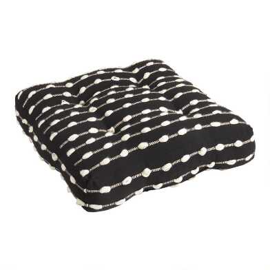 Black & Ivory Dot Floor Pillow Rental