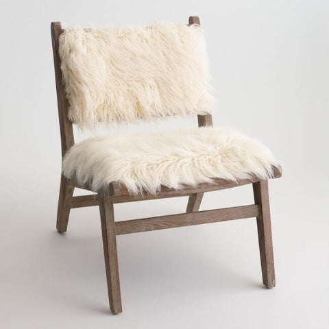 Ivory Faux Sheepskin Chair Rental