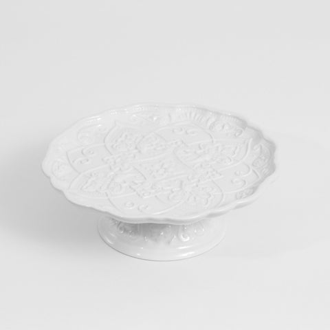 Cake Stand - White Etched Rental