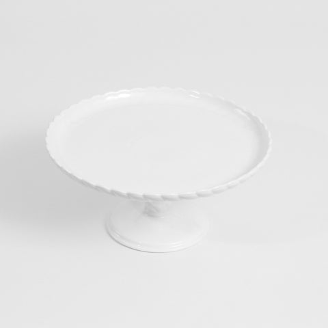Cake Stand - Small White Scalloped Rental