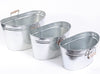 Large Oval Galvanized Tub with Wooden Handles Rental