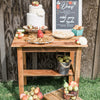Natural Wood Accessory Table Rental